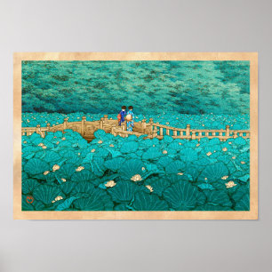 Póster Benten Pond no cenário japonês Shiba Kawase Hasu