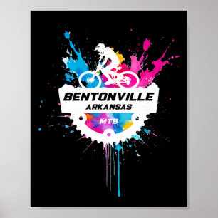 Poster Bentonville Arkansas Mountain Bike Colorido Dor