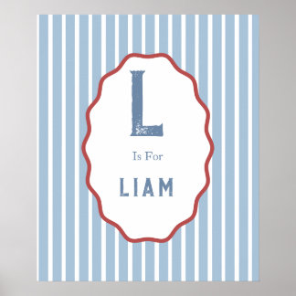 Poster Berçário Alfabetizado Vintage Personalizado, Nome