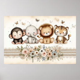 Poster Berçário de Animais da Selva 2