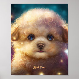 Poster Berçário de Cachorrinho de Poodle Colorido Fofo Pe
