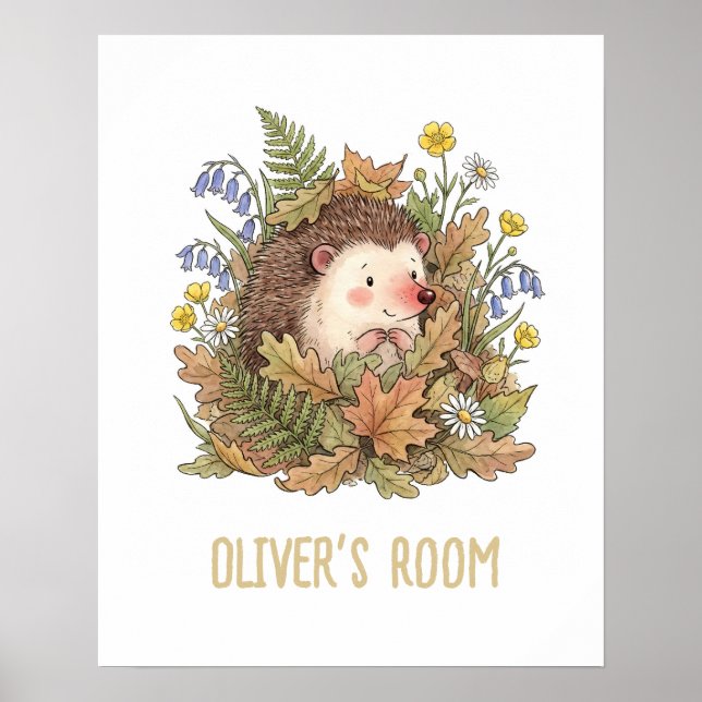 Poster Berçário deouriço-cacheiro & Flores Silvestres em  (Frente)