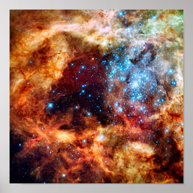 Póster Berçário Estelar R136 Nebulosa da Tarântula Foto d (Frente)