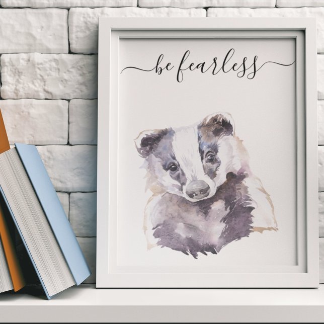 Poster Berçário Infantil Badger Floresta de Madeira Sem M (Criador carregado)