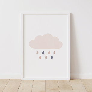 Poster Berçário Nuvem de Chuva Neutra