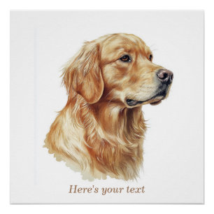Póster Berçário Personalizado Minimalista para Golden Ret