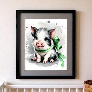 Poster Berçário Toque de Cor Animais da Fazenda Porco