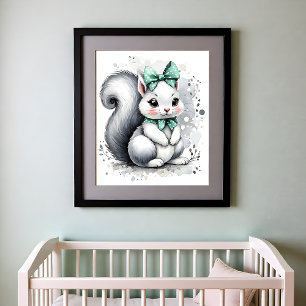 Poster Berçário Toque de Cor Animais da Floresta Esquilo