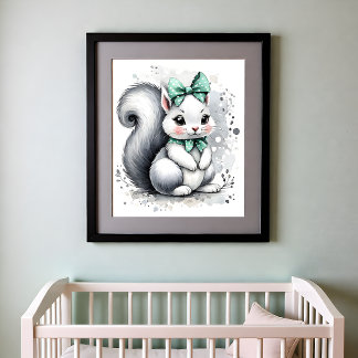 Poster Berçário Toque de Cor Animais da Floresta Esquilo