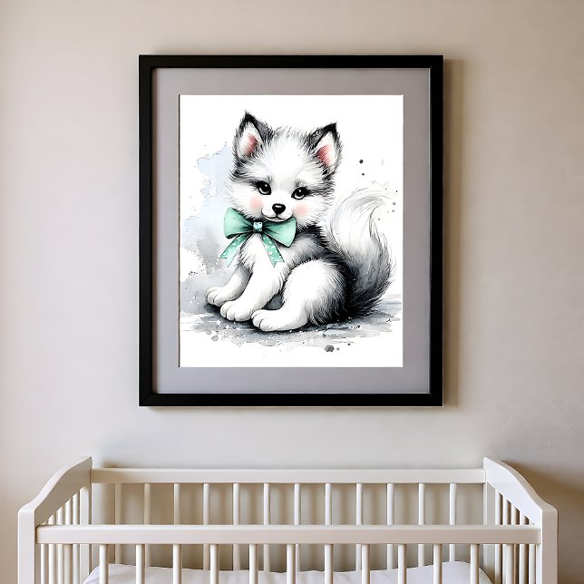 Poster Berçário Toque de Cor Animais da Floresta Lobo (Criador carregado)