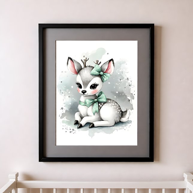 Poster Berçário Toque de Cor Animais da Floresta Veado (Criador carregado)