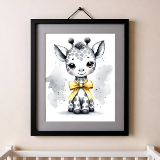 Poster Berçário Toque de Cor Animais da Selva Girafa
