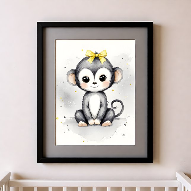 Poster Berçário Toque de Cor Animais da Selva Macaco (Criador carregado)