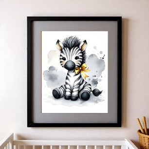 Poster Berçário Toque de Cor Animais da Selva Zebra