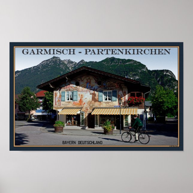 Póster Berchtesgaden - Biker bávaro (Frente)