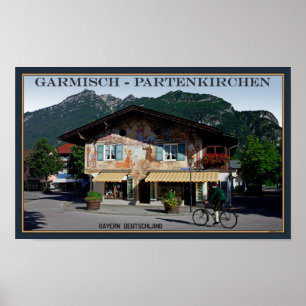 Póster Berchtesgaden - motociclista bávaro