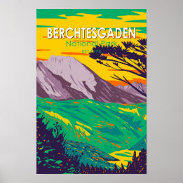 Poster Berchtesgaden National Park Alemanha Vintage