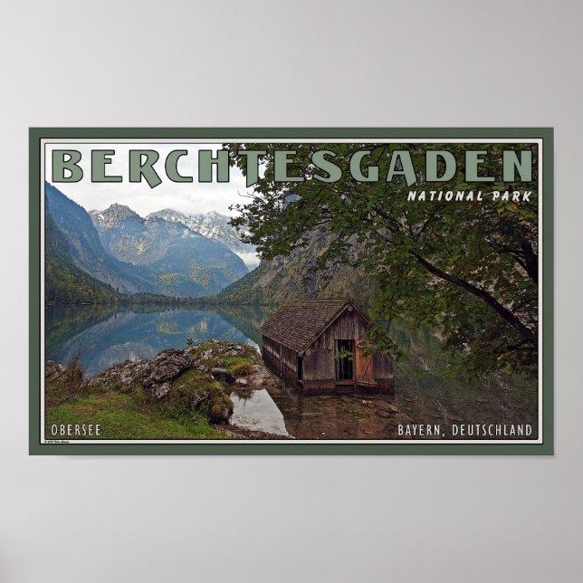 Poster Berchtesgaden - Obersee Boathouse (Frente)