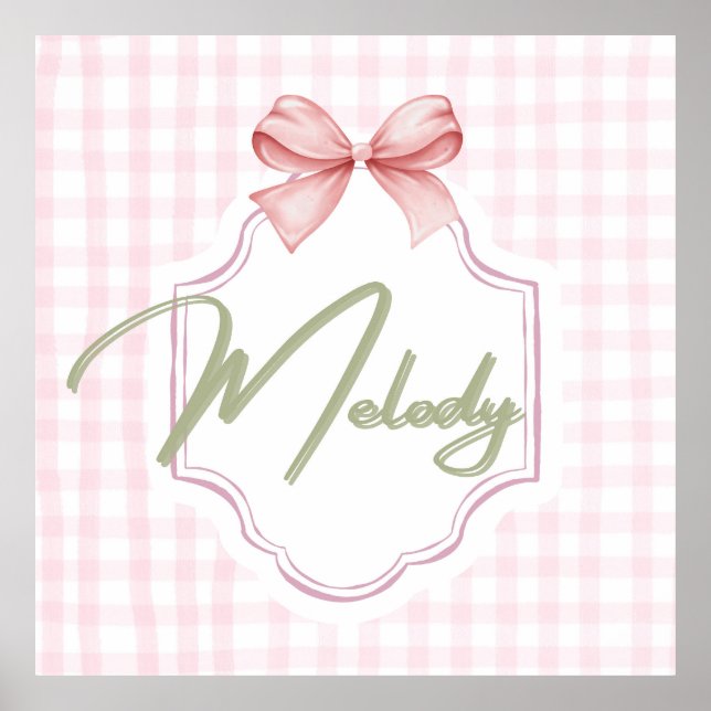 Poster Berço de Bebê Menina com Melodia Personalizada e X (Frente)