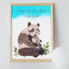 Poster Berço de Panda Céu Azul Céu Aquático e Enfermeiro 