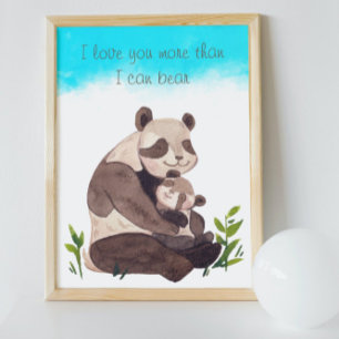 Poster Berço de Panda Céu Azul Céu Aquático e Enfermeiro 