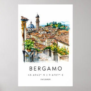 Poster Bergamo Aquarela 3