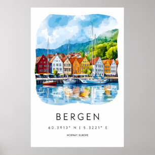 Poster Bergen Aquarela 2