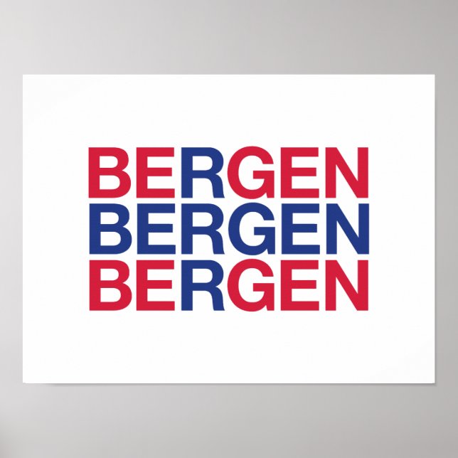 Poster BERGEN Bandeira Norueguesa (Frente)