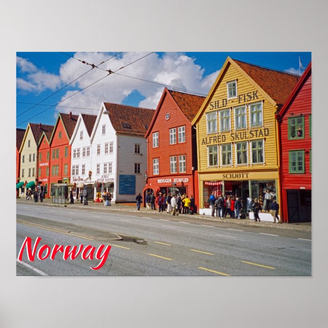 Poster Bergen, Noruega (Frente)