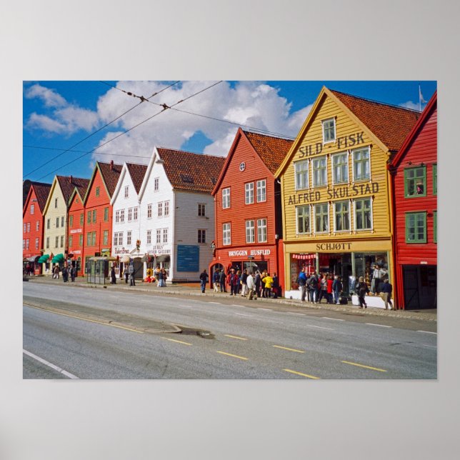 Poster Bergen, Noruega (Frente)