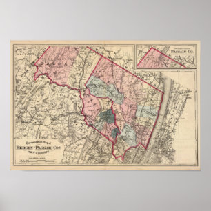 Póster Bergen, Passaic Cos, NJ