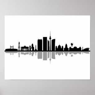 Poster BERLIIN Alemanha Capital City Skyline Silhouette