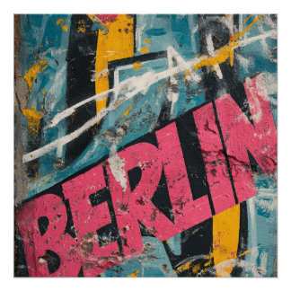 Póster Berlim Alemanha Arte de Rua Ousada Viagem Vintage