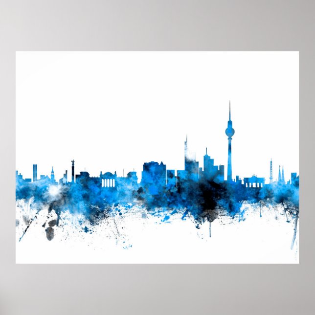 Póster Berlim Alemanha Skyline (Frente)