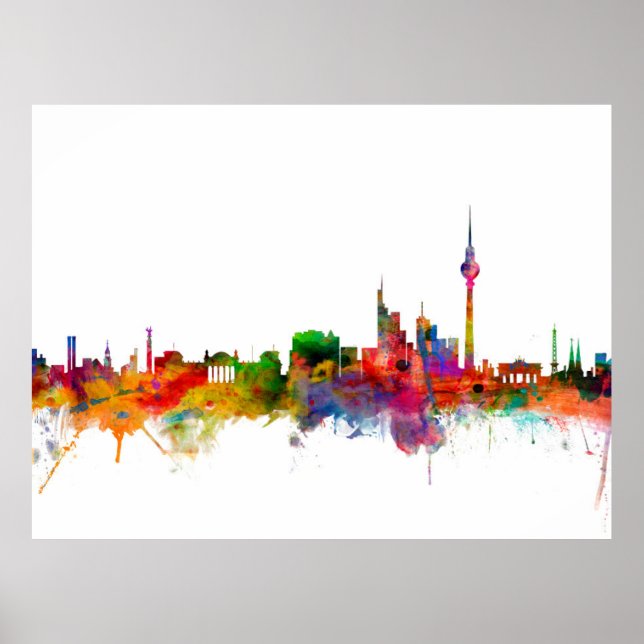 Póster Berlim Alemanha Skyline (Frente)