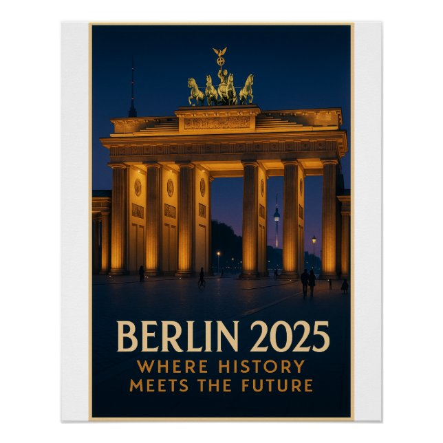 Póster Berlim - "Brandenburg Gate Lights (Frente)