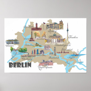 Póster Berlim destaca o mapa