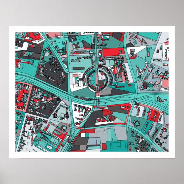 Poster Berlim, Mapa da Alemanha (Frente)