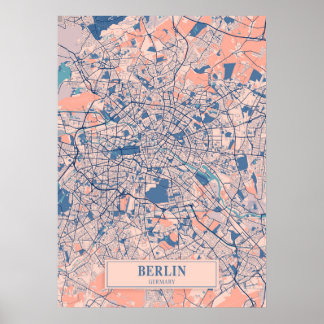 Poster Berlim - Mapa da Cidade de Breezy Germary