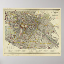 Poster Berlin 1883 Historic Map – Letts Popular Atlas Map