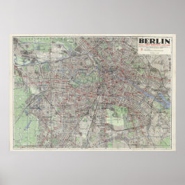 Poster Berlin 1930 Map, Germany Map, Vintage Wall Art