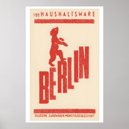 Poster Berlin Bear Matchbox Label Print – Vintage German