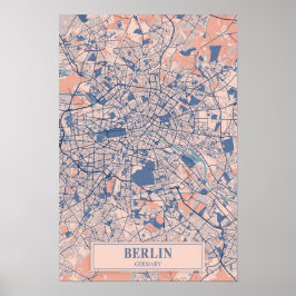 Poster Berlin Germany Breezy City Map Travel