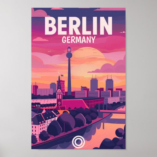 Poster Berlin Germany Vintage Familiar Viagem (Frente)