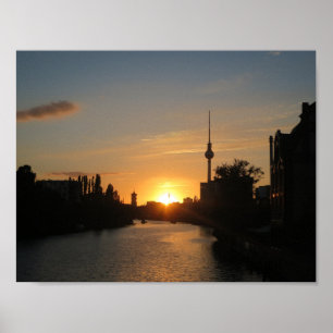 Poster Berlin Nacht Alemanha Fernsehturm Nacht Skyline