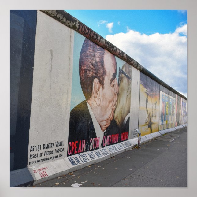 Poster Berlin Wall Kiss Mural, Alemanha (Frente)