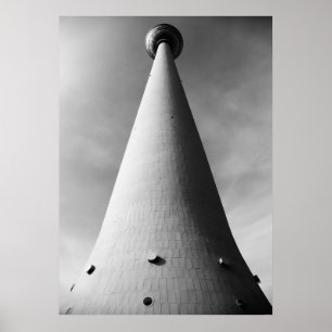 Poster Berlinense Fernsehturm preto Weis