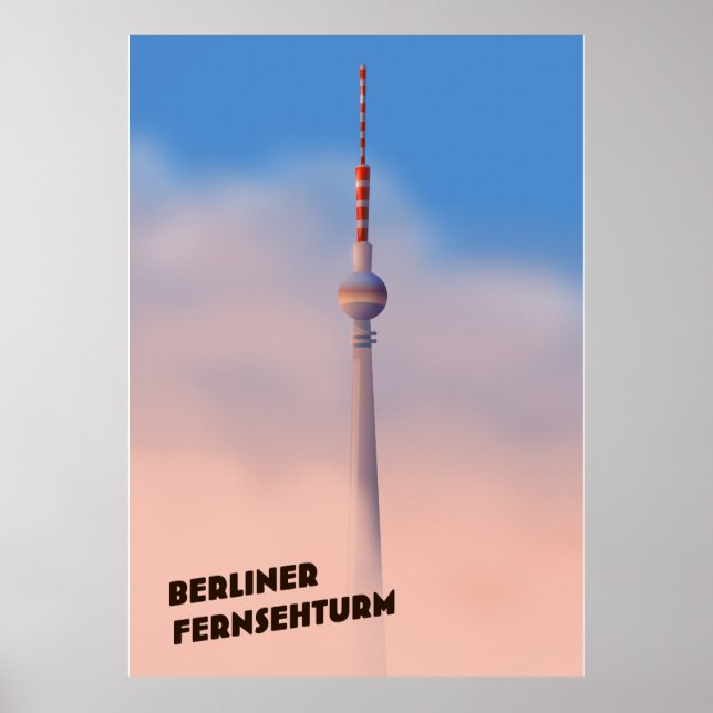 Poster Berliner Fernsehturm, torre de TV de Berlim (Frente)