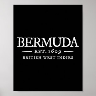Poster Bermuda Antiga Carta Retro Lembrança Férias Assim