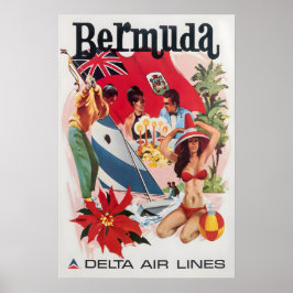 Poster Bermuda Art Daniel Sweeney Print Delta Airlines Tr